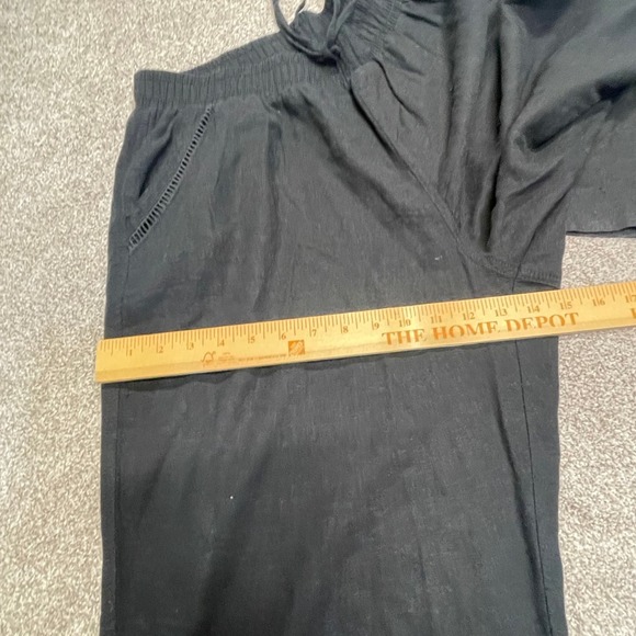 Briggs womens pull on wide leg pants sz X-Large black high rise linen blend - Picture 6 of 12